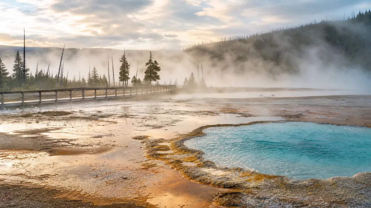 Geothermal Areas volcanic landscape guide illustration