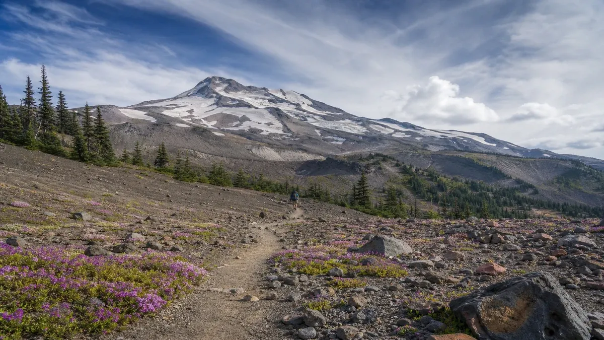 Hiking Routes volcanic landscape guide illustration