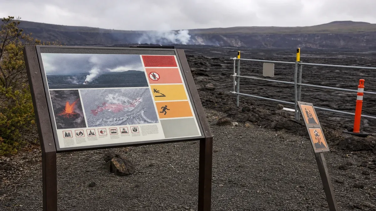 Safety Information volcanic landscape guide illustration